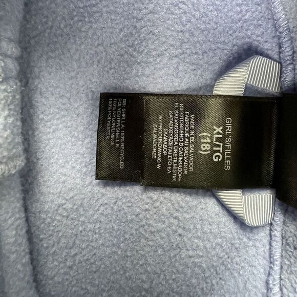 The North Face Girl's Fleece Jacket Size X-Large 18 Purple Polartec Full Zip Top - Picture 7 of 10